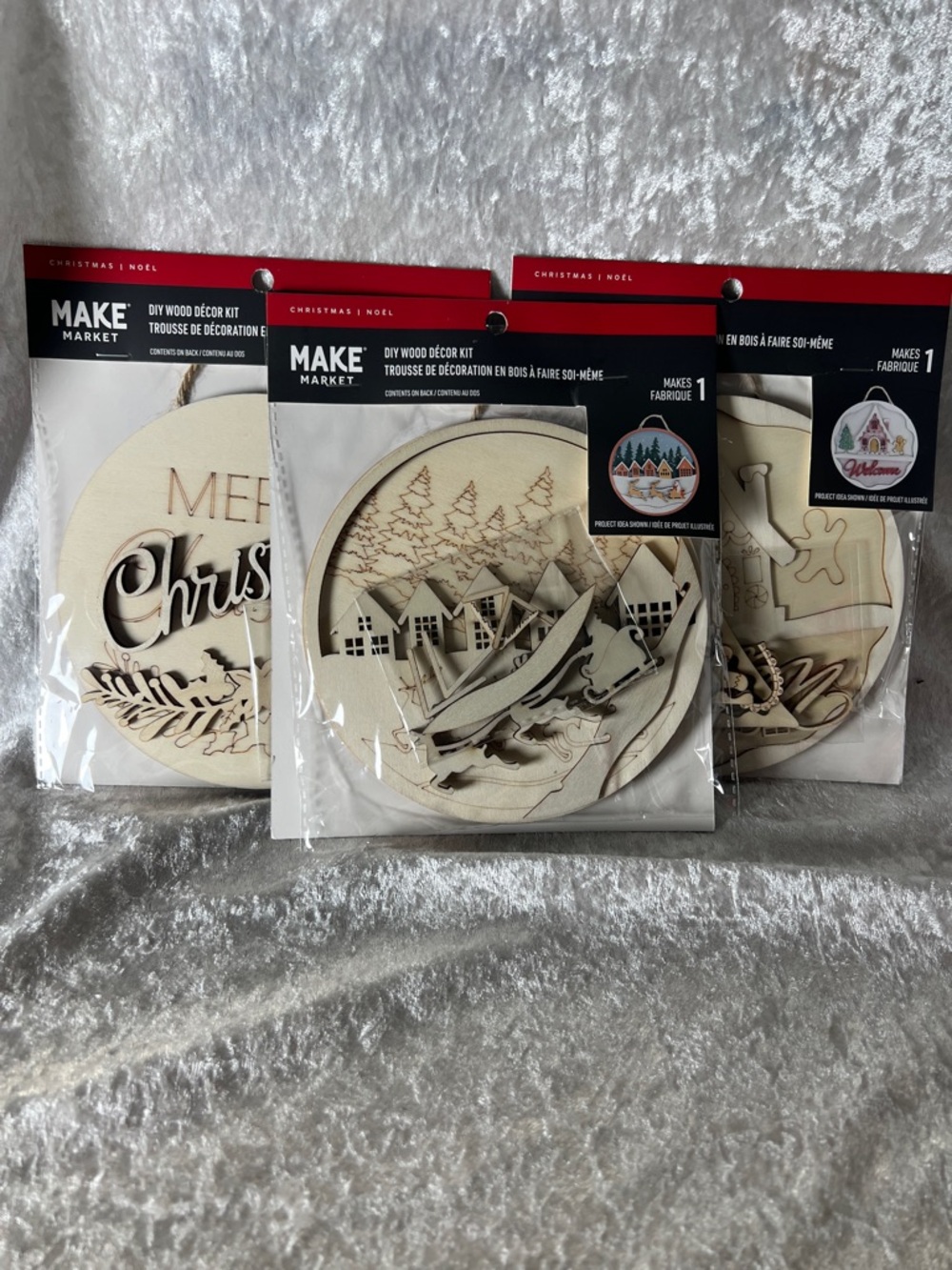 3- 🆕Makers Market Natural Wood Holiday Ornament Kit